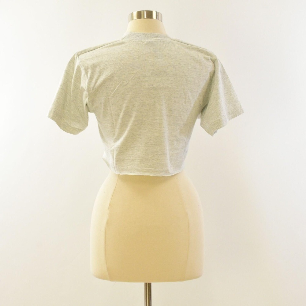90s Vintage Womens XS S Crop Top Gray Poland Indiana 150th Anniversary Tee USA - Picture 3 of 4